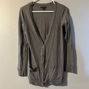 American Eagle Outfitters Gray Cardigan Sweater V-Neck Size Med